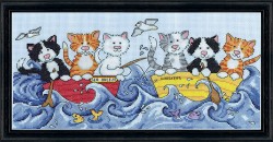 Набор для вышивания DESIGN WORKS арт.2858 Морские котятки 15х35,5 см
