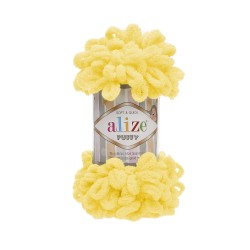 Пряжа для вязания Ализе Puffy (100% микрополиэстер) 5х100г/9.5м цв.216 желтый