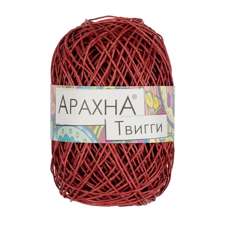 Пряжа ARACHNA Twiggy (100% целлюлоза) 5х50г/80м цв.02 брусничный