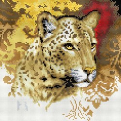 Набор Белоснежка для изготовления картин со стразами на подрамнике арт.БЛ.273-ST-S Портрет леопарда 30х30 см