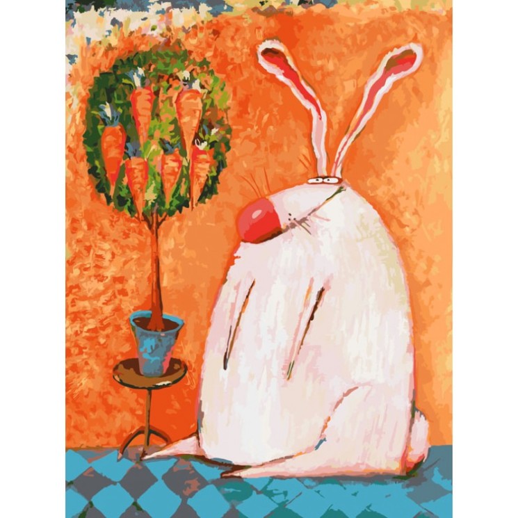 Картины по номерам Белоснежка арт.БЛ.753-AS Счастливый кролик 30х40 см
