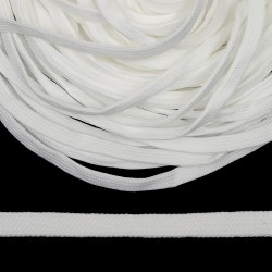 Шнур плоский полиэфир 10 мм турецкое плетение цв.белый уп.100 м