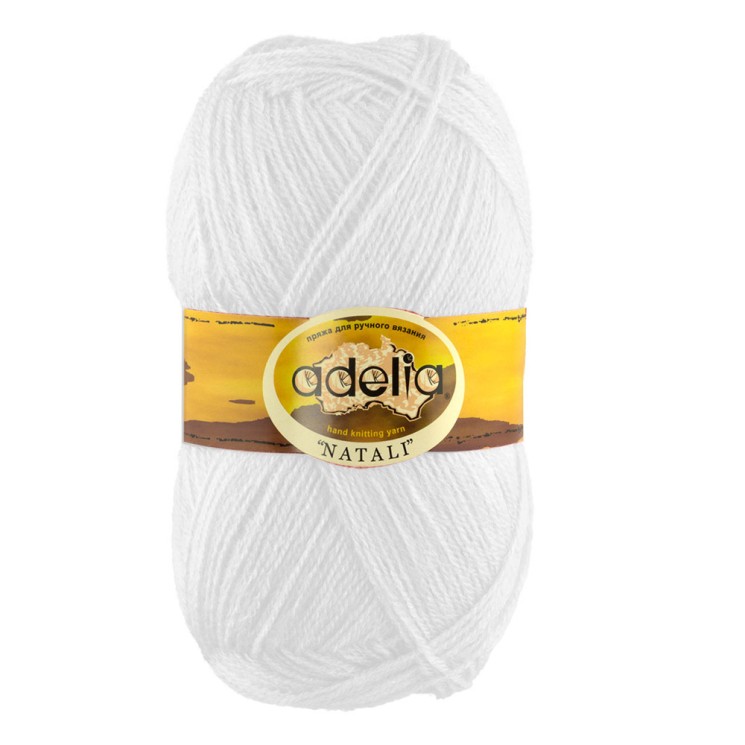 Пряжа ADELIA NATALI (100% акрил) 10х50г/300м цв.01 БЕЛЫЙ