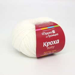 Пряжа для вязания ТРО "Кроха" (20% шерсть, 80% акрил) 10х50г/135м цв.0001 белый
