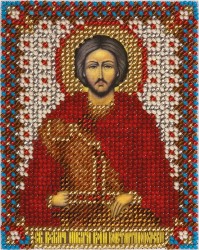 Набор для вышивания PANNA арт. CM-1416 Икона Св. Влкм. Никиты Воина Константинопольского 8,5х11 см