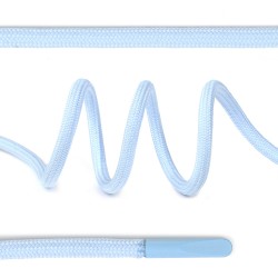 Шнурки круглые полиэфир 4 мм цв.голубой S350 арт.TBY 7290-0036/ длина 130 см/ упак. 50 шт