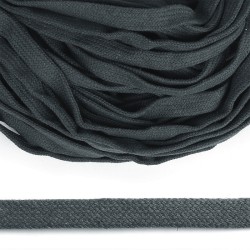 Шнур плоский х/б 15мм классическое плетение цв.030 т.серый уп.50 м