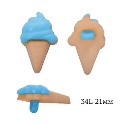 Пуговицы пластик Мороженое TBY.P-1134 цв.02 синий 34L-21мм, на ножке, 50 шт
