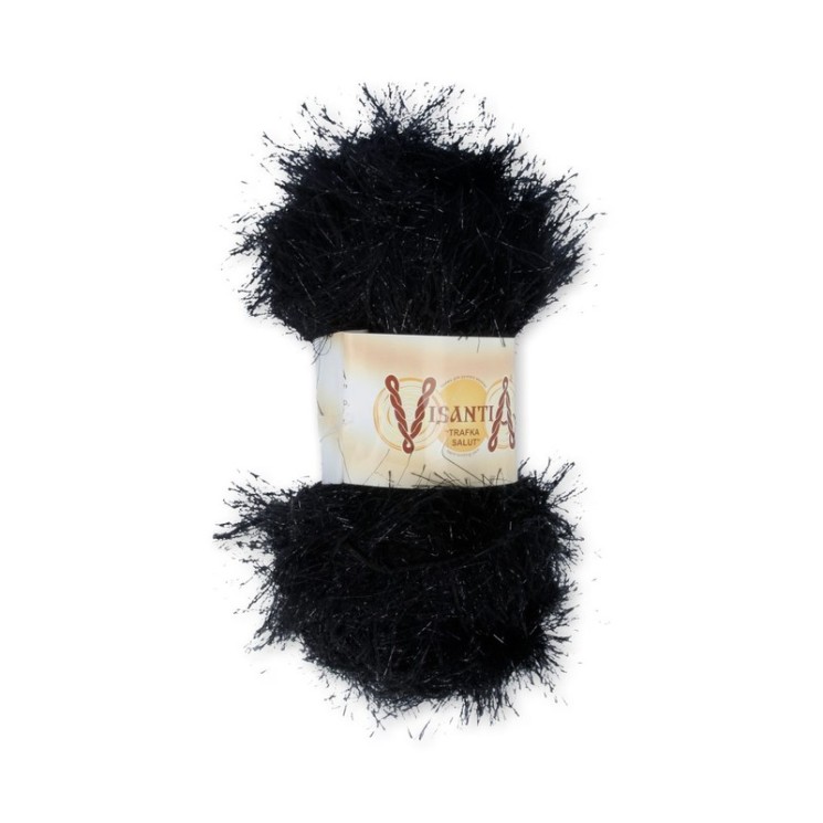 Пряжа VISANTIA TRAFKA SALUT (80% полиэстер, 20% люрекс) 5х200г/90м цв.0078 черный