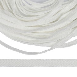 Шнур плоский полиэфир 12 мм турецкое плетение цв.белый уп.100 м