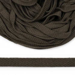 Шнур плоский х/б 15мм турецкое плетение TW цв.016 коричневый уп.50м