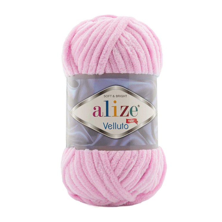Пряжа для вязания Ализе Velluto (100% микрополиэстер) 5х100г/68м цв.031 детский розовый