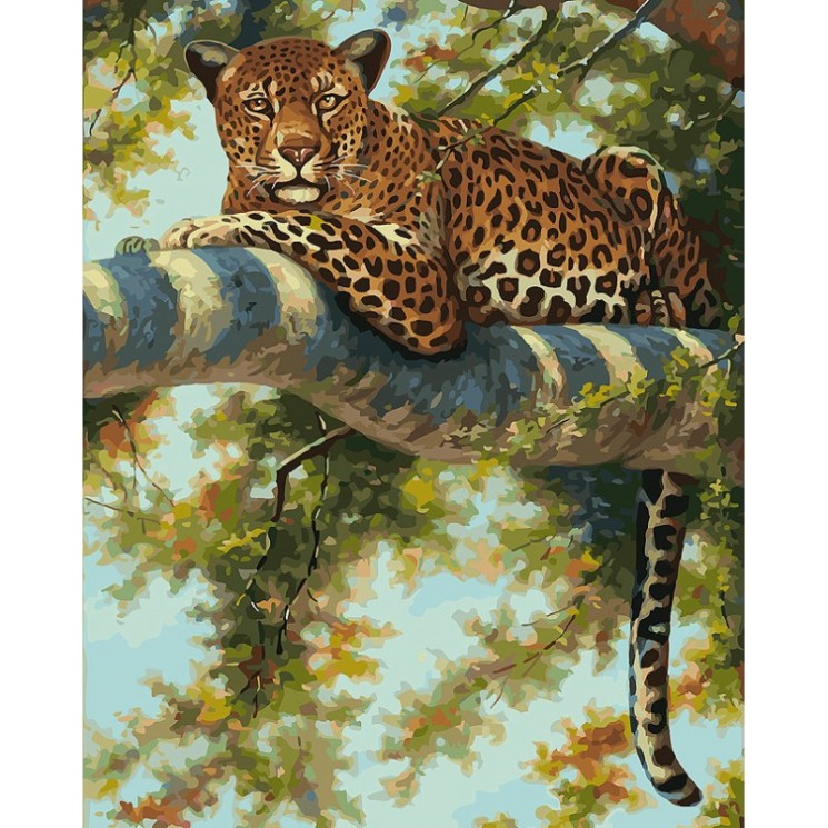 Картины по номерам Белоснежка арт.БЛ.276-AB Леопард в тени ветвей 40х50 см