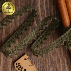 Тесьма вязаная KRUZHEVO 10мм TBY-5036.38 цв.38 т.оливковый уп.10м упак (10 м)