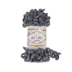 Пряжа для вязания Ализе Puffy (100% микрополиэстер) 5х100г/9.5м цв.087 угольно-серый
