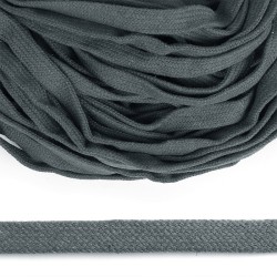 Шнур плоский х/б 15мм классическое плетение цв.029 серый уп.50 м