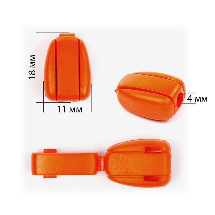 Наконечник для шнура пластик арт. 27101Н ( 4мм) цв.34 оранжевый уп.100шт