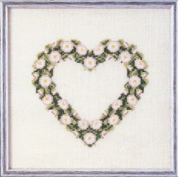 Набор для вышивания OEHLENSCHLAGER арт.65171 Сердце из ромашек 18х18 см