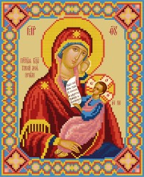 Кристальная мозаика на холсте ФРЕЯ арт.ALVR-182 Икона Божией Матери Утоли моя печали 22х27 см
