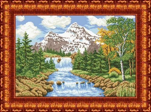 Рисунок на ткани КАРОЛИНКА арт. КБП-2001 Речка в лесу 54х36 см