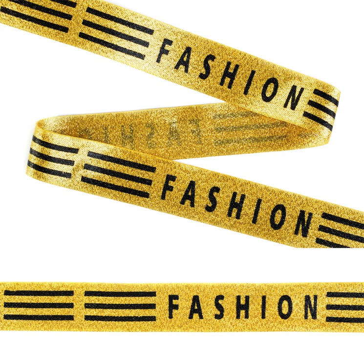 Тесьма TBY металлизированная с рисунком FASHION шир.20мм цв.золото уп.20м