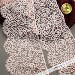 Кружево-стрейч KRUZHEVO арт.TBY.40992PP шир.110мм цв.розовый уп.3м