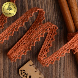 Тесьма вязаная KRUZHEVO 10мм TBY-5036.39 цв.39 кирпичный уп.10м упак (10 м)