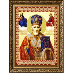 Рисунок на ткани (Бисер) КОНЁК арт. 9256 Святой Николай Мирликийский 29х39 см