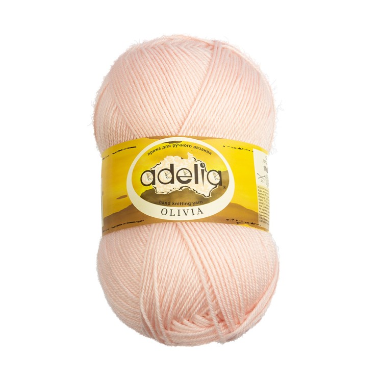 Пряжа ADELIA OLIVIA (60% акрил, 40% шерсть) 5х100г/250м цв.27 розово-бежевый