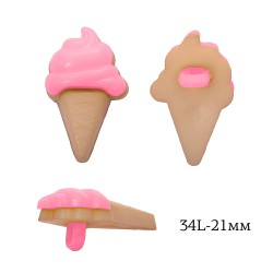 Пуговицы пластик Мороженое TBY.P-1134 цв.04 розовый 34L-21мм, на ножке, 50 шт