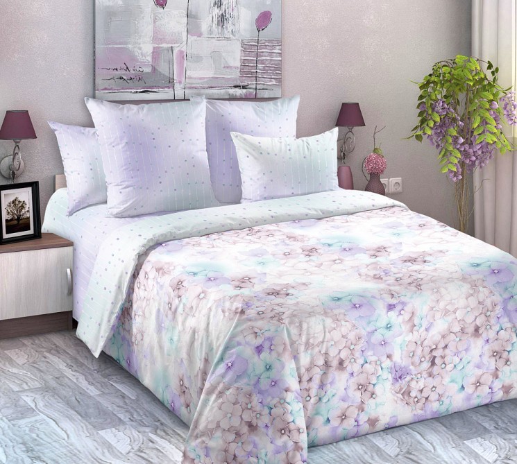 Ткань Перкаль 125 г/м 100% хлопок шир.220 см арт.D.660911П252 цв.сиреневый рул.33м (±5м)