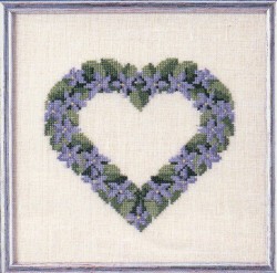 Набор для вышивания OEHLENSCHLAGER арт.65173 Сердце из фиалок 18х18 см
