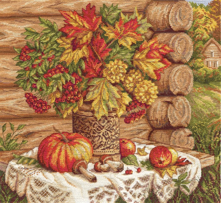 Набор для вышивания PANNA "Золотая серия" арт. N-1392 Осенний натюрморт 31х35 см