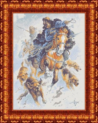 Рисунок на ткани КАРОЛИНКА арт. КБП-2003 Охота 37,5х48,9 см