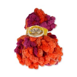 Пряжа ADELIA BOB (100% полиэстер) 2х200г/50м СК цв.10 оранжевый/сиреневый