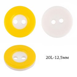 Пуговицы пластик TBY P-991-12 цв.12 желтый 20L-12-13мм, 2 прокола, 50 шт
