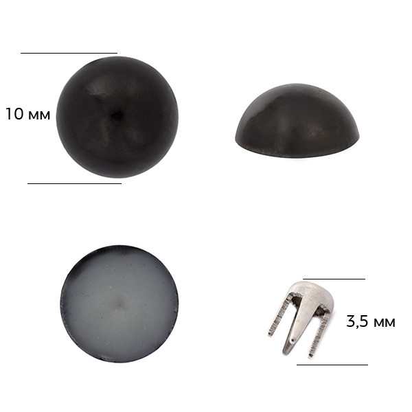 Полубусины установочные MAGIC 4 HOBBY арт.MG.9690 10 мм цв.134 черный уп.100г упак