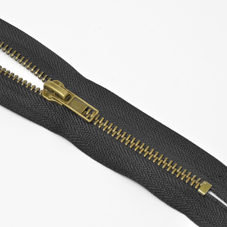 Молния MaxZipper джинсовая антик №5, 18см н/р цв.F322 черный