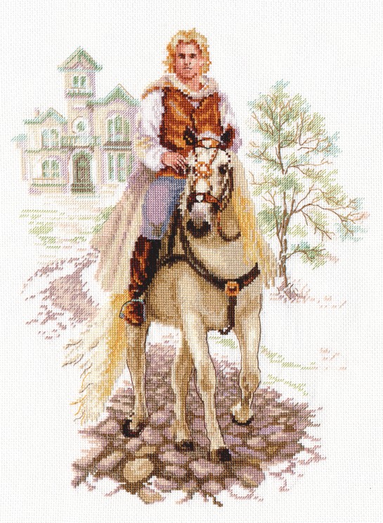 Набор для вышивания АЛИСА арт.4-17 Юноша на белом коне 24х32 см