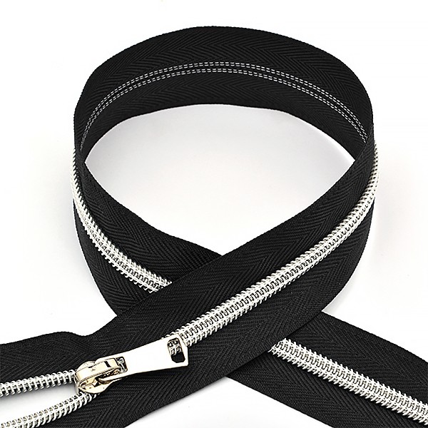 Молния MaxZipper спираль №5 декор. 45см цв.F322/СЕР черный