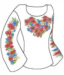 Набор для вышивания женской рубашки КАРОЛИНКА арт. КБСН(хб)-03 85х145 см (размер 44-56) упак (1 шт)