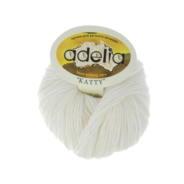 Пряжа ADELIA KATTY (100% шерсть) 10х50г/150м цв.01 БЕЛЫЙ