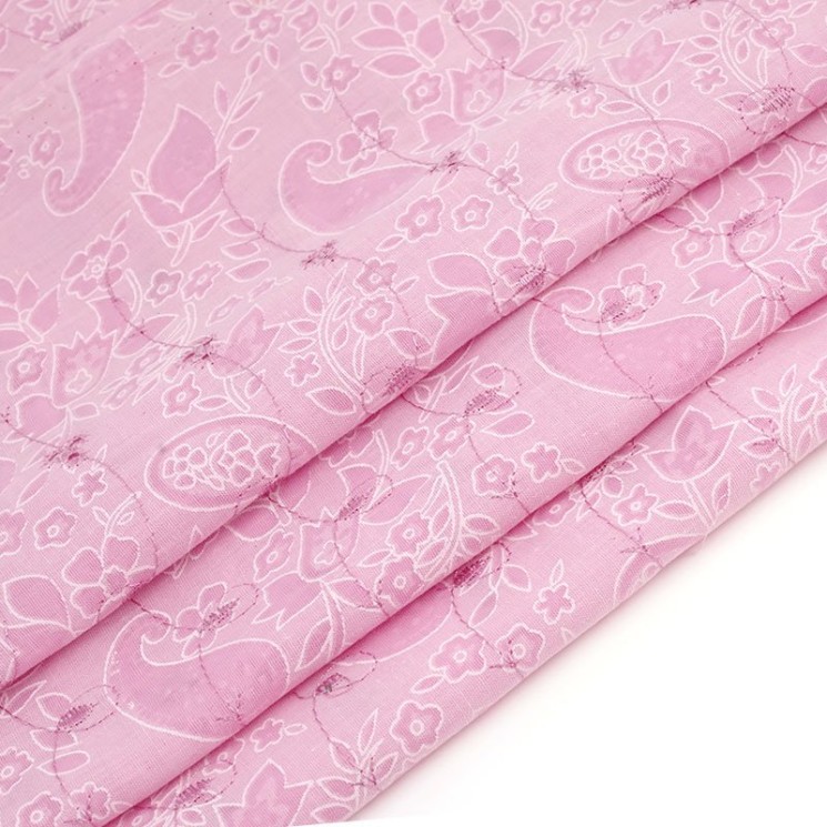 Ткань вышитая арт.750-2 огурцы цв.2 (133) розовый шир.150 см уп.22.85 м