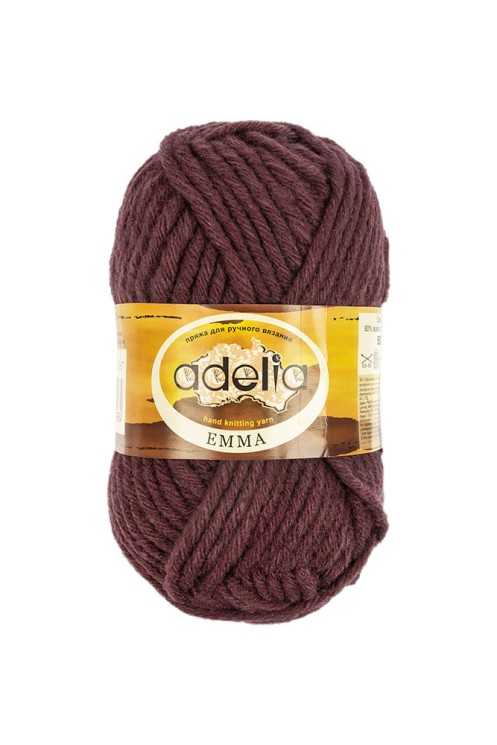 Пряжа ADELIA EMMA (80% акрил, 20% шерсть) 10х50г/50м цв.27 бордовый