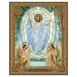Картина 5D мозаика с нанесенной рамкой Molly арт.KM0717 Воскресение Христово (9 цветов) 40х50 см