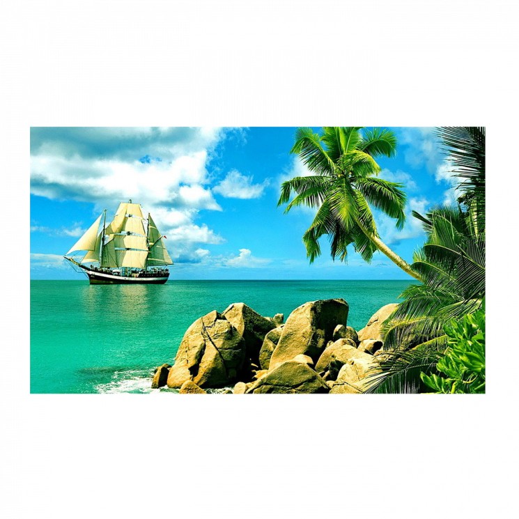 Картина по номерам с цветной схемой на холсте Molly арт.KK0619 Сейшельские острова (19 цветов) 30х40 см