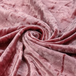 Ткань Бархат мраморный 260 г/м 95% пэ, 5% спандекс шир.150 см арт.С.2153.03 цв.розовый уп.1м