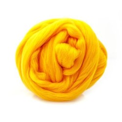 Шерсть для валяния ТРО "Гребенная лента" (тонкая мериносовая шерсть) 100г цв.0596 желтый