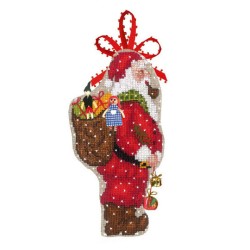 Набор для вышивания Le Bonheur des Dames арт.2734 Елочная игрушка Pere Noel Hotte (Дед Мороз с корзиной) 8х15 см