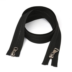 Молния MaxZipper мет. №5 черный никель шлиф.звено, 2 замка, 80 см цв.F322 черный уп.50шт